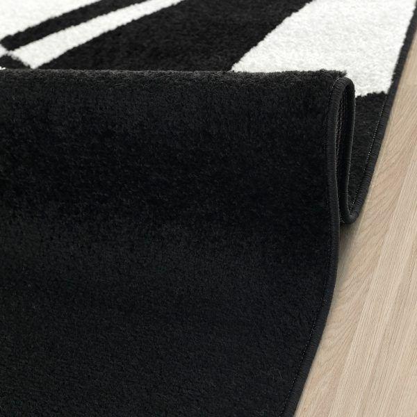 Alfombra Pasillo Moderno Negro Blanco 70x230-4