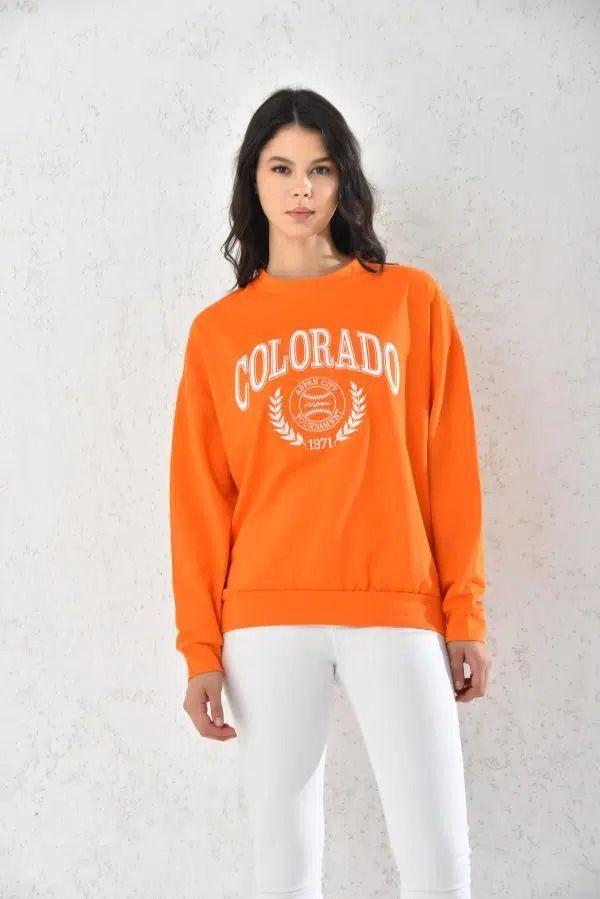 Poleron Mujer Naranja Talla S-2