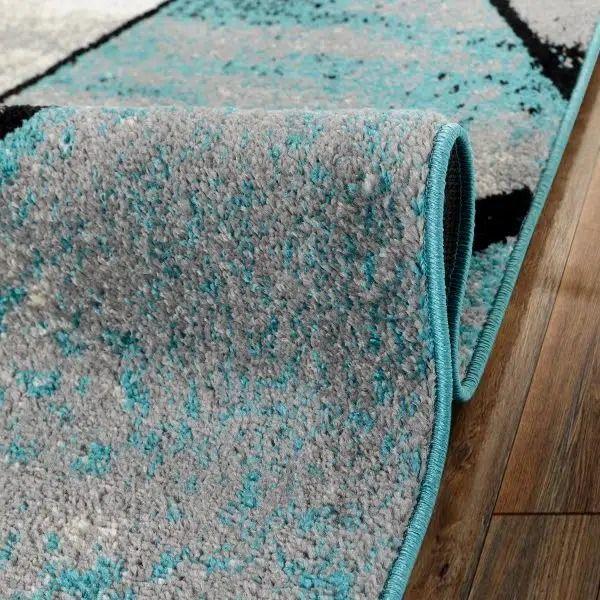 Alfombra Pasillo 70x230 Moderno Azul -2