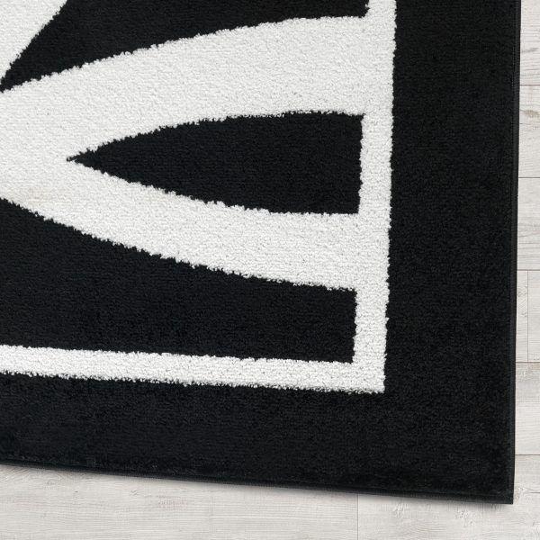Pack de 2 x Alfombra de Baja de Cama Negro 60 x 90 cm-3