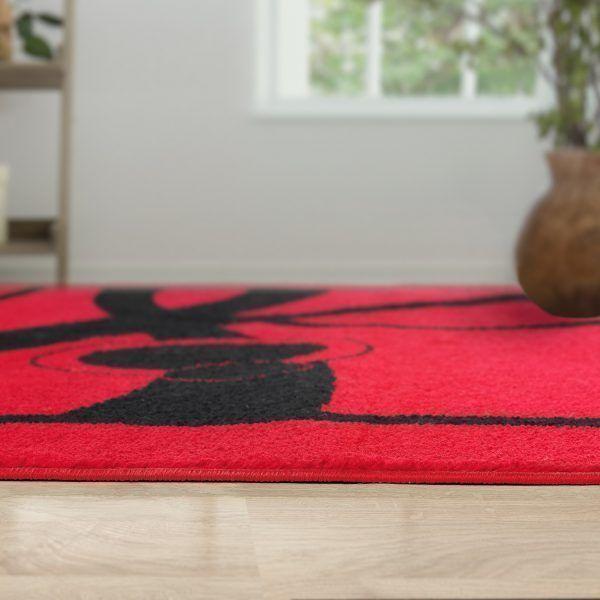 Alfombra Rojo 120X180 cm Moderno-2