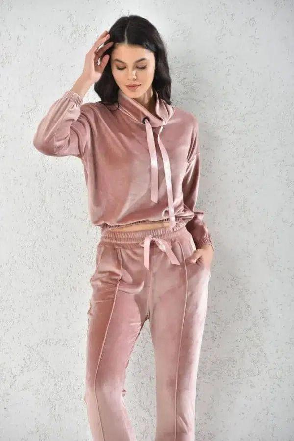 Conjunto Mujer Rosado Pastel Talla S-3