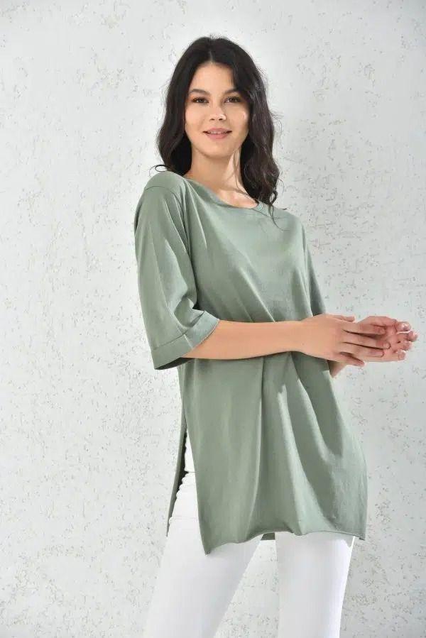 Polera Mujer Verde Pastel Talla M-2