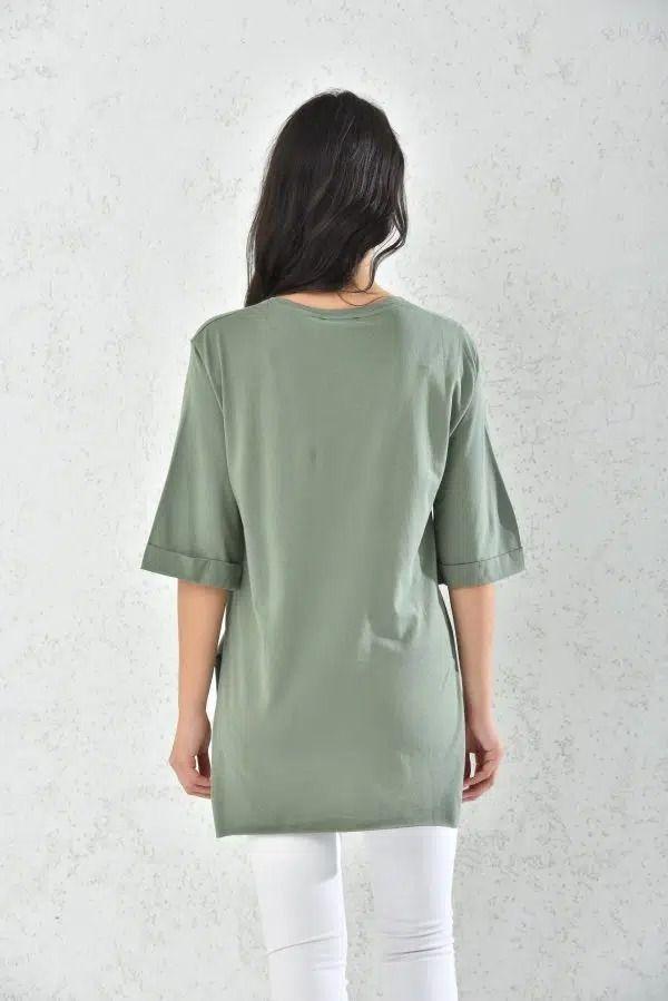 Polera Mujer Verde Pastel Talla M-4