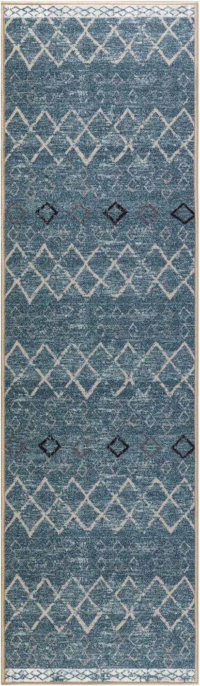 Alfombra Pasillo Celeste 60 cm x 3 metros Con Goma ANTIDESLIZANTE-2