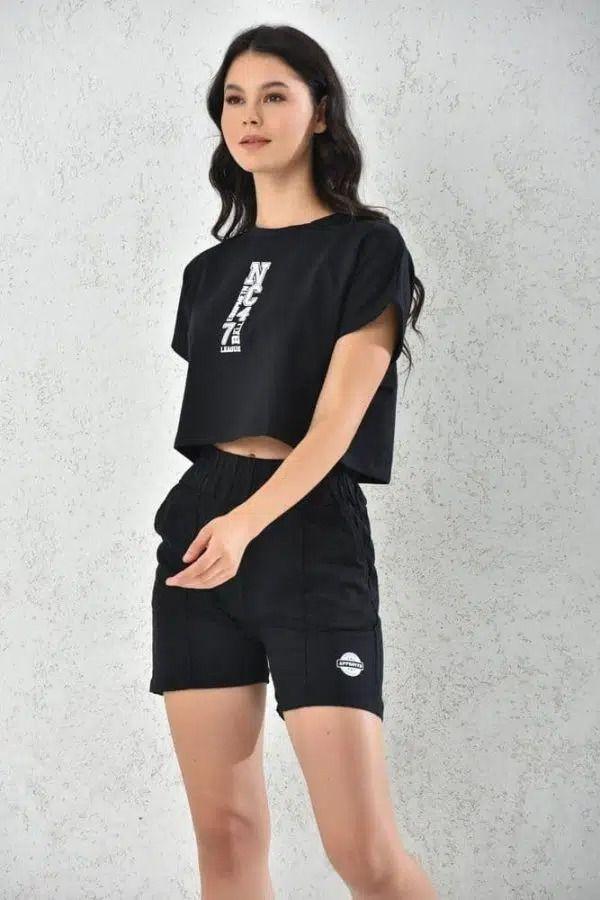 Conjunto Mujer Short & Polera Negro Sarah&Ella-3