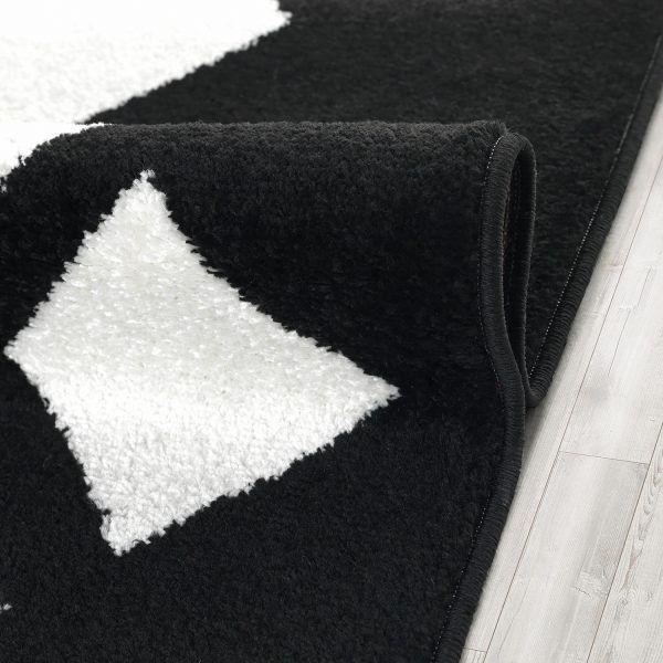 Alfombra Pasillo 70x230 Negro-Blanco Moderno-2