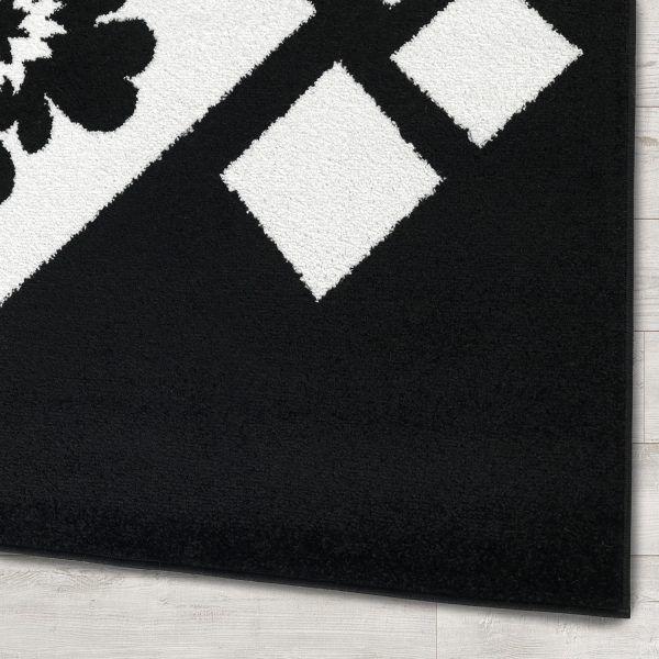 Alfombra Pasillo 70x230 Negro-Blanco Moderno-3