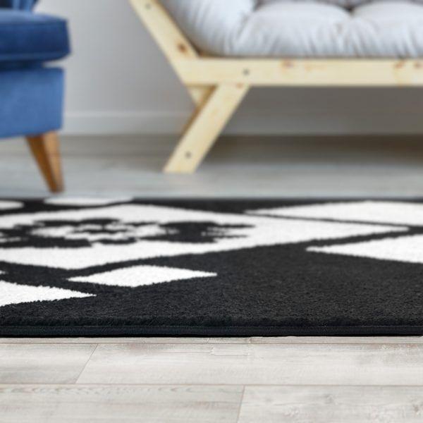 Alfombra Pasillo 70x230 Negro-Blanco Moderno-5