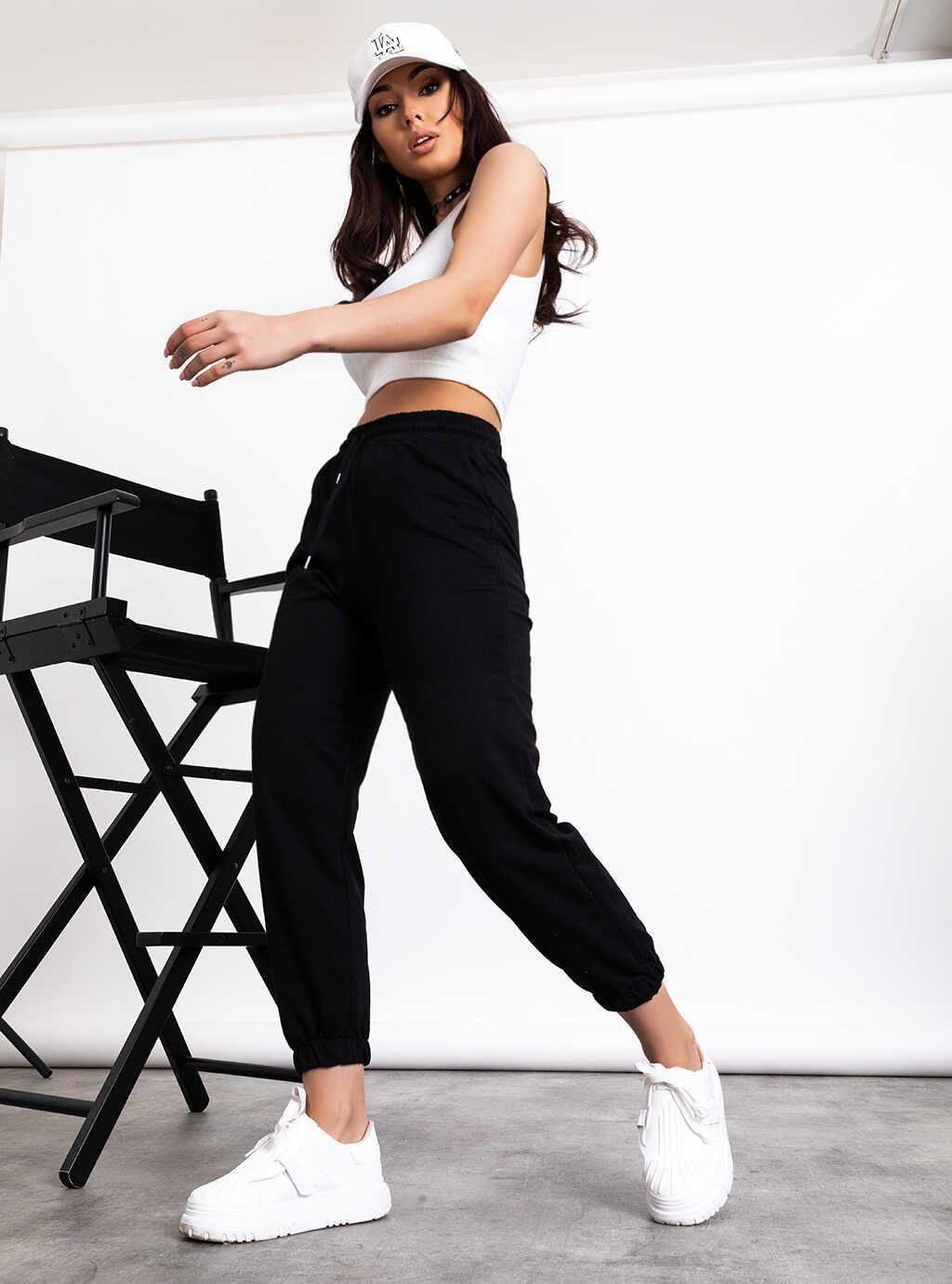 Pantalon Buso Deportivo Mujer Negro Sarah&Ella-0