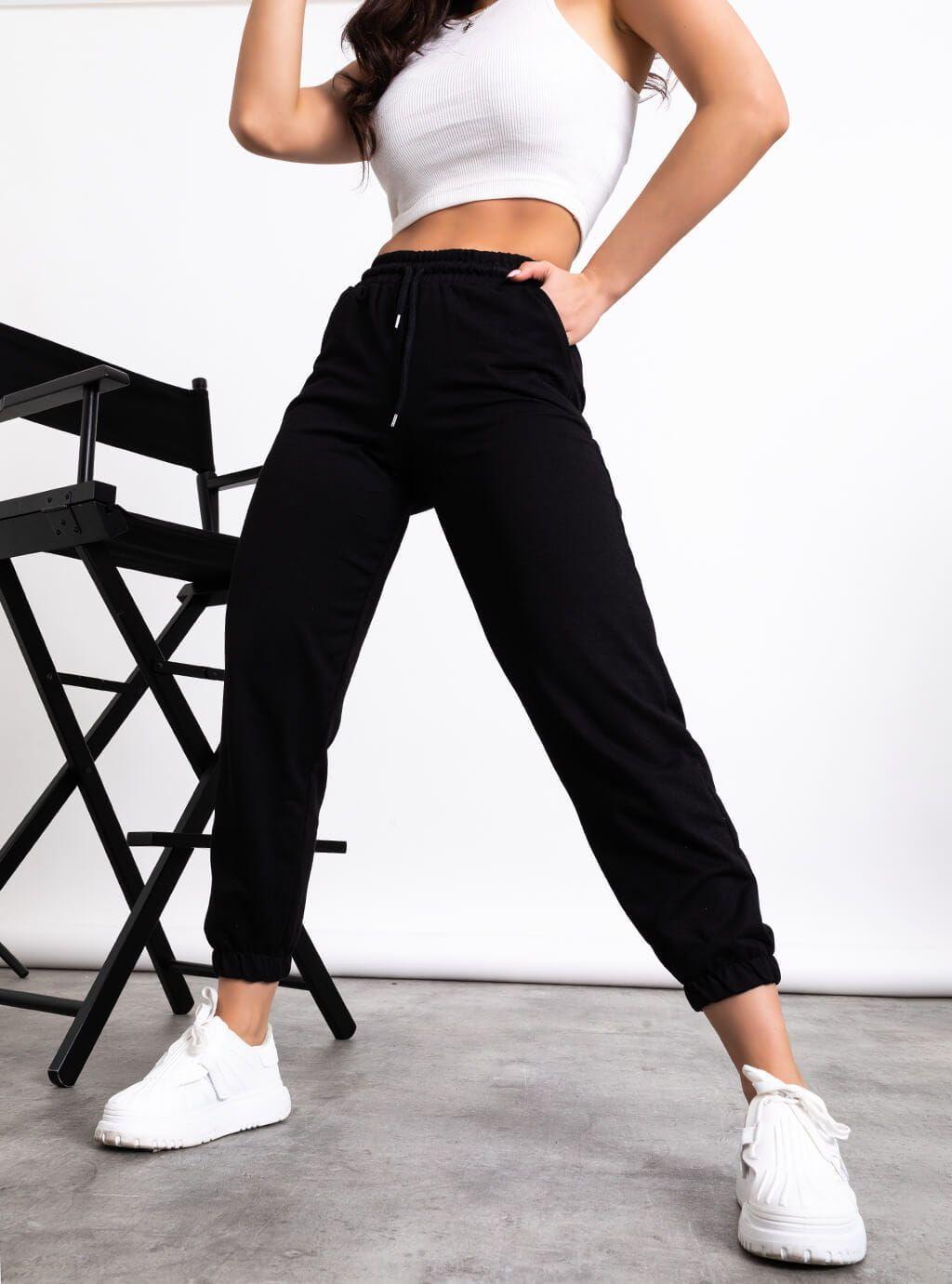 Pantalon Buso Deportivo Mujer Negro Sarah&Ella-1