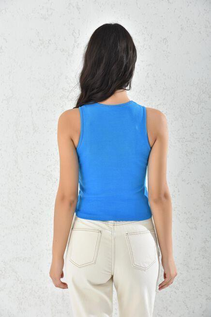 Polera Mujer Azul Talla S-5