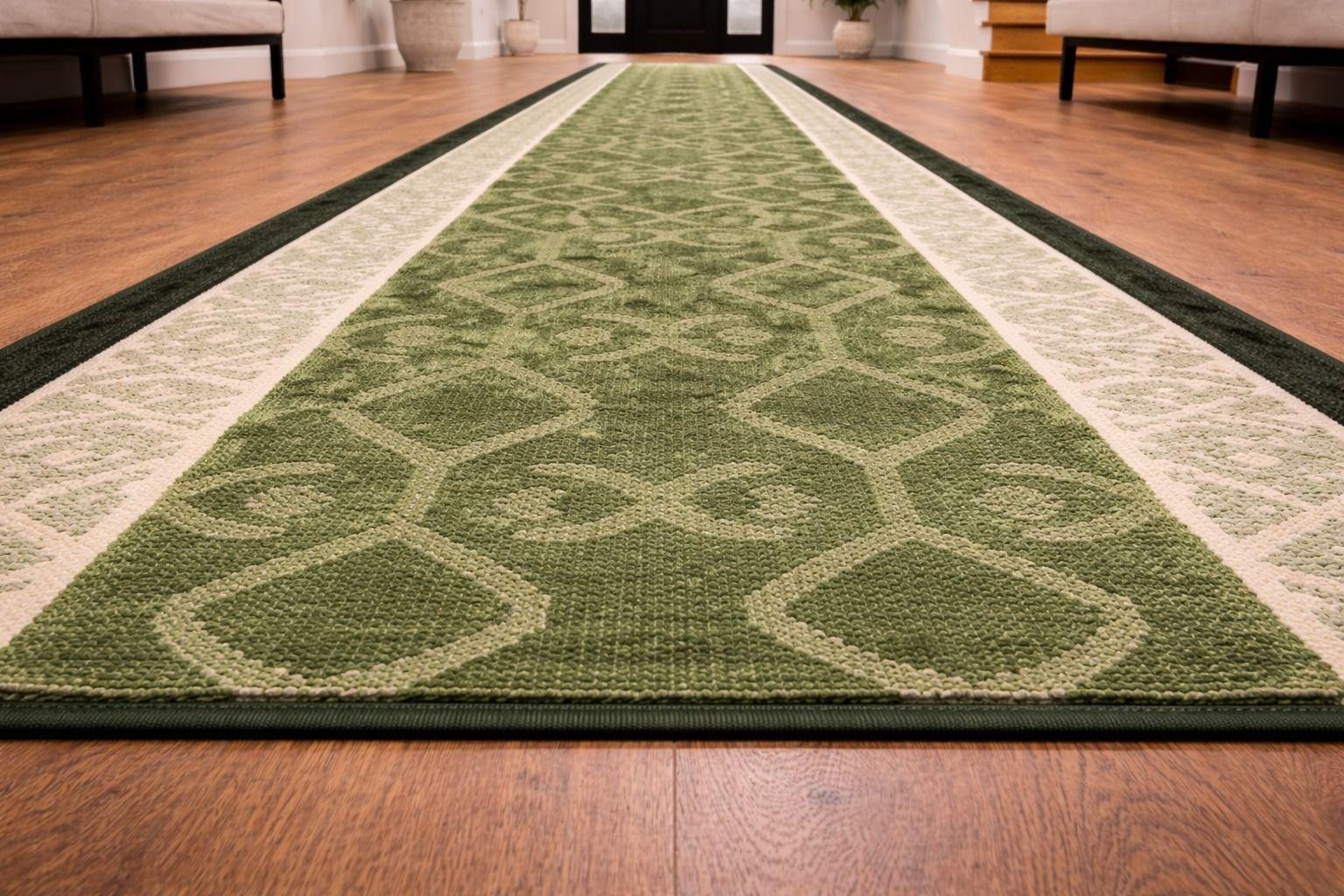 Alfombra de Pasillo Verde 67 cm x 7 metros con Goma Sin Overlock-3
