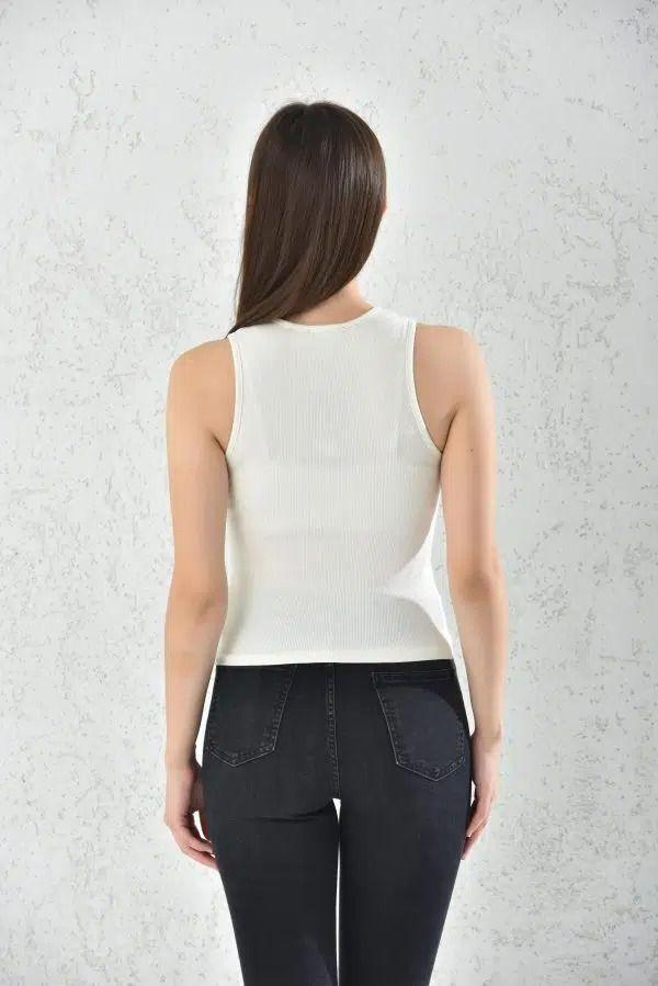 Polera Sin Manga Blanco para Mujer-2