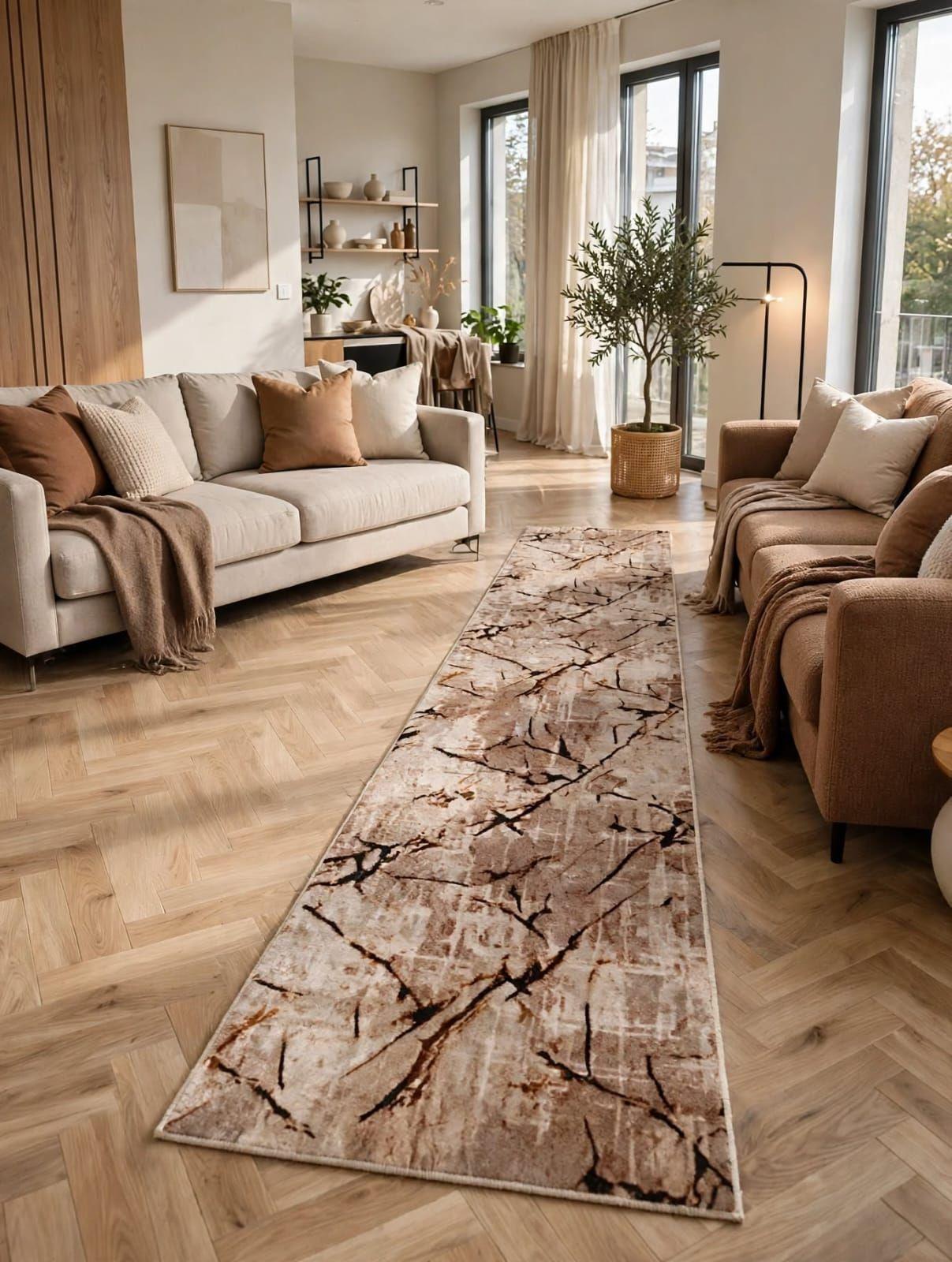 Alfodia Alfombra de pasillo Beige 67 cm x 200 cm-2