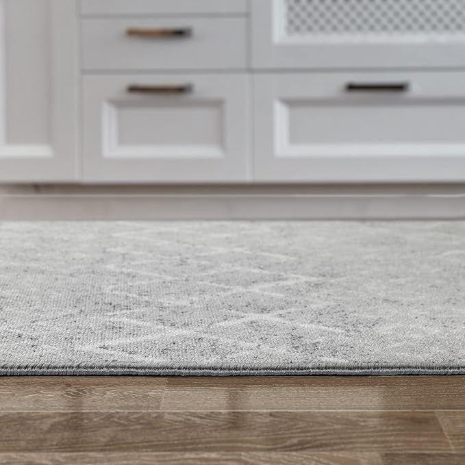 ALFODIA Alfombra Turca Redonda Gris Antideslizante 160x160 cm -1