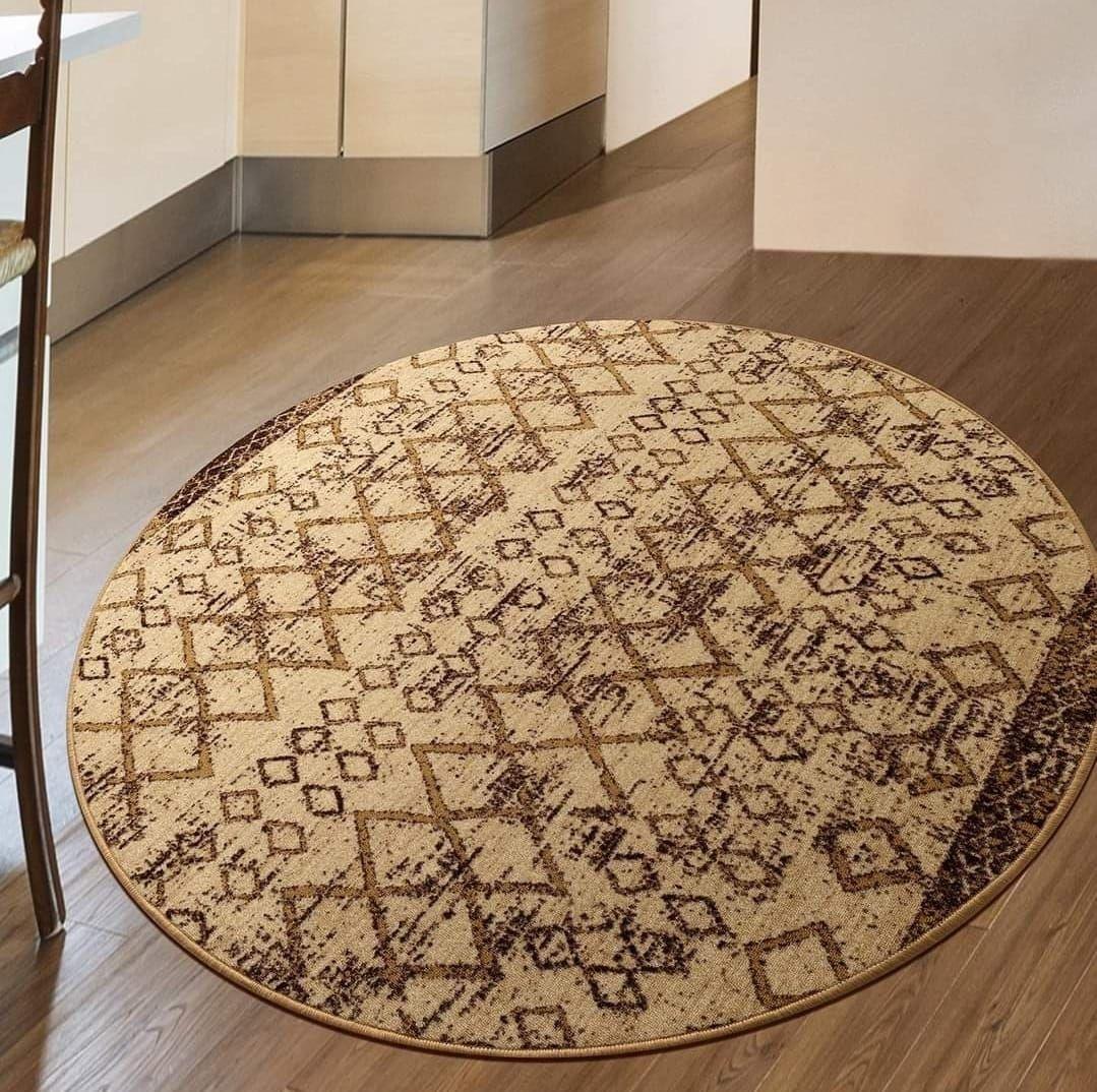 ALFODIA Alfombra Redonda Cafe Antideslizante 160x160 cm -0