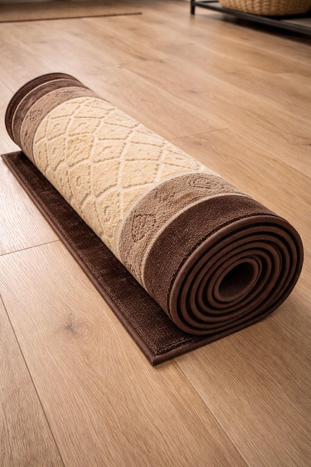 Alfombra Pasillo 70 cm x 3 metros  Café Antideslizante Sin Overlock -2
