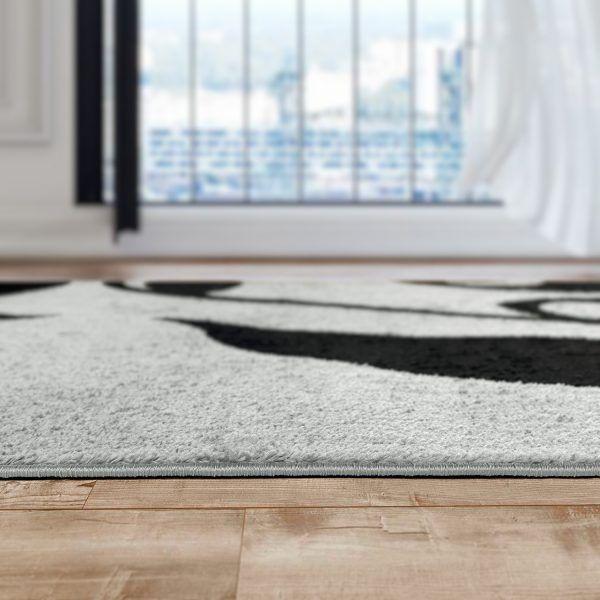 Alfombra Pasillo 70x230 Moderno Gris Negro -4
