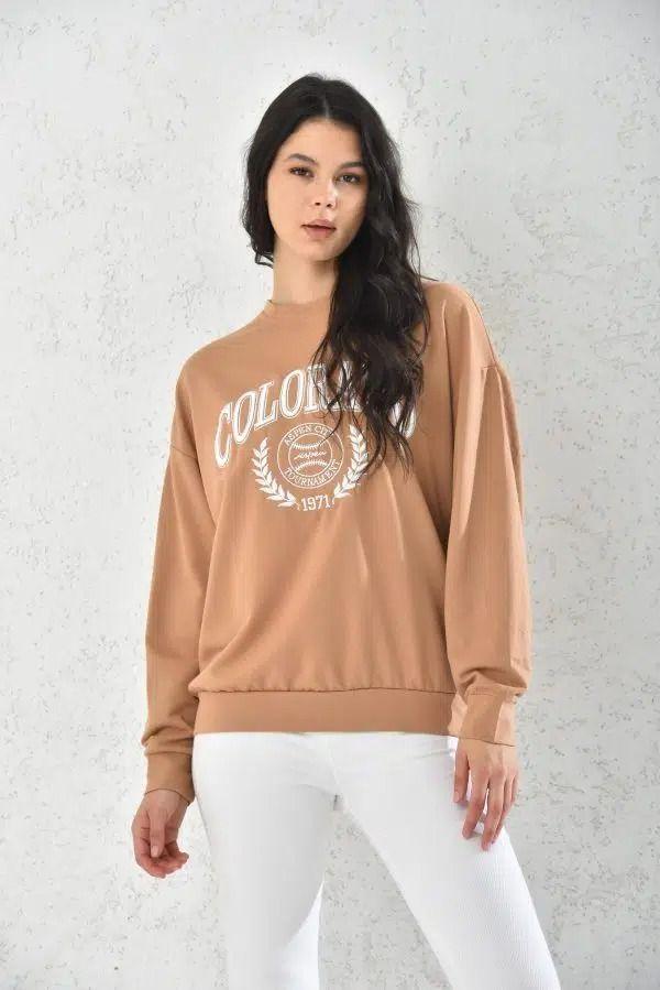 Poleron Mujer Beige Talla S-3