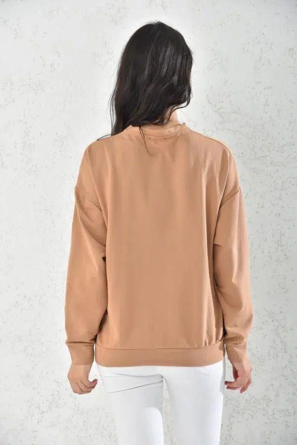 Poleron Mujer Beige Talla S-4