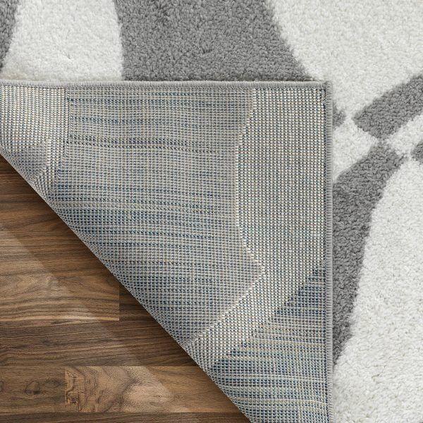 Alfombra Pasillo 70x230 Moderno Gris Blanco-3