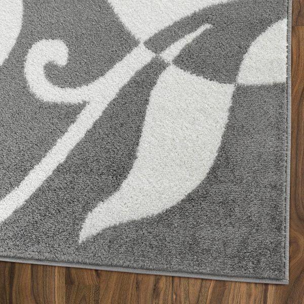 Alfombra Pasillo 70x230 Moderno Gris Blanco-4