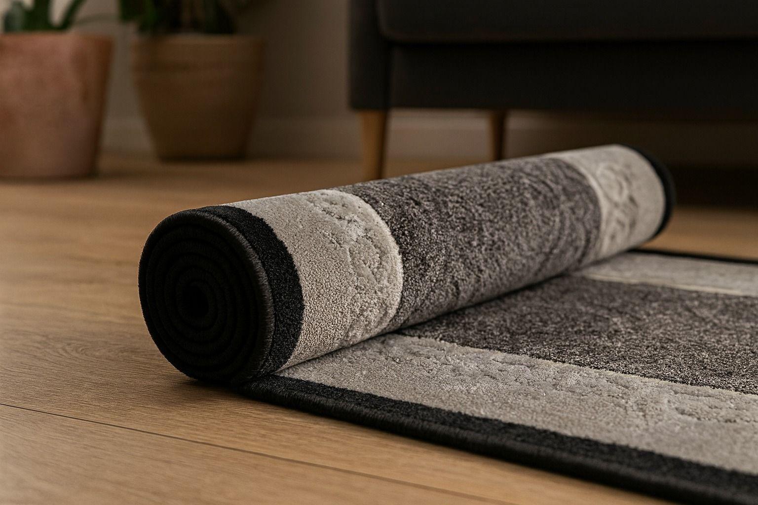 Alfombra de Pasillo Gris 67 cm x 10 metros con Goma Sin Overlock-2