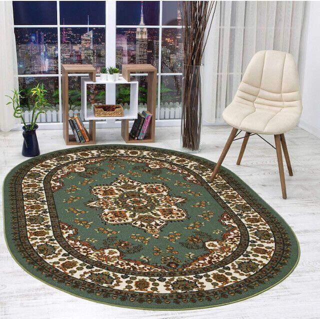 Alfombra Alfodia Redonda Negro 150x150 Cm Antideslizante Estilo Persa-0