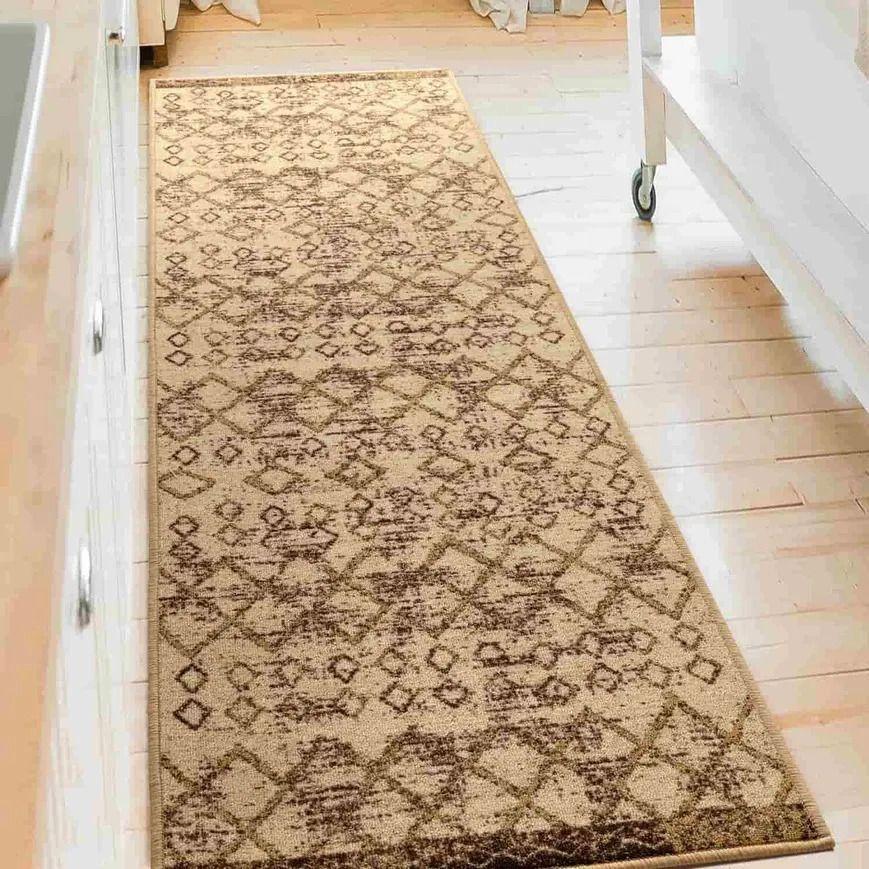 Alfombra de Pasillo 60 x 305 cm Antideslizante Cafe Con Goma-0