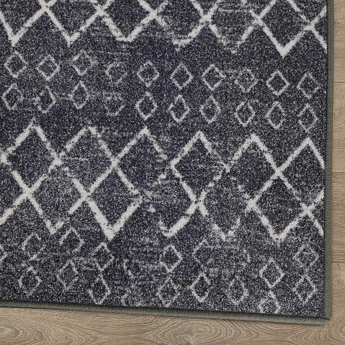ALFODIA Alfombra Redonda Gris Antideslizante 160x160 cm -2