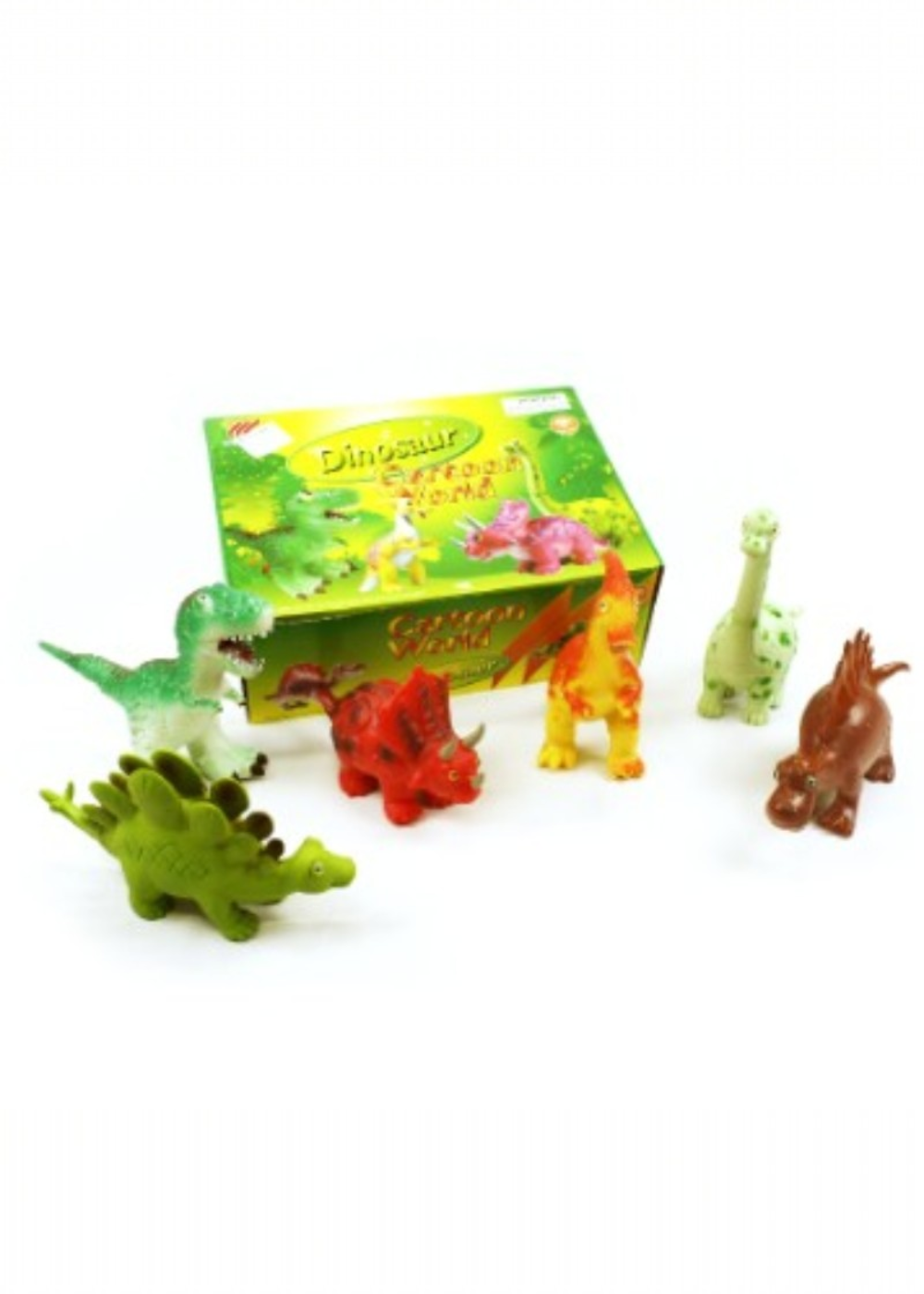 JUEGO SET 6 DINOSAURIOS GRANDES DE GOMA-0