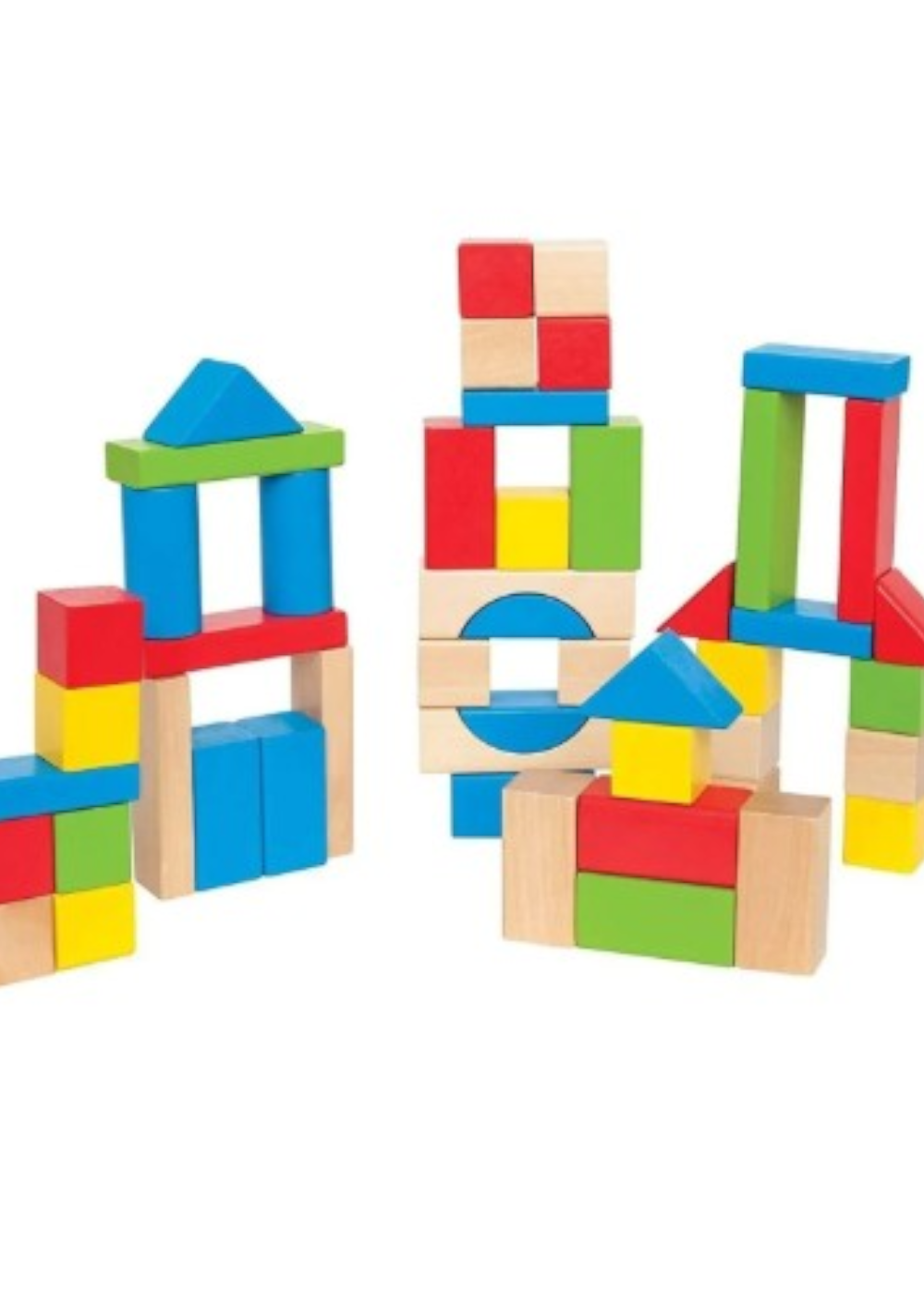 SET DE BLOQUES DE MADERA GEOMETRICOS COLORES 100 PIEZAS-2