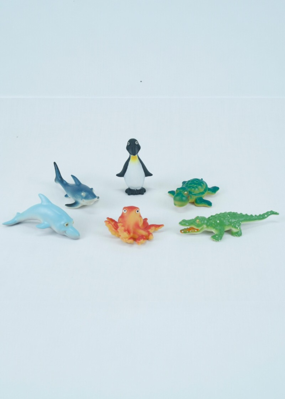 JUEGO SET DE 6 ANIMALES MARINOS DE GOMA BLANDA CHICOS-6