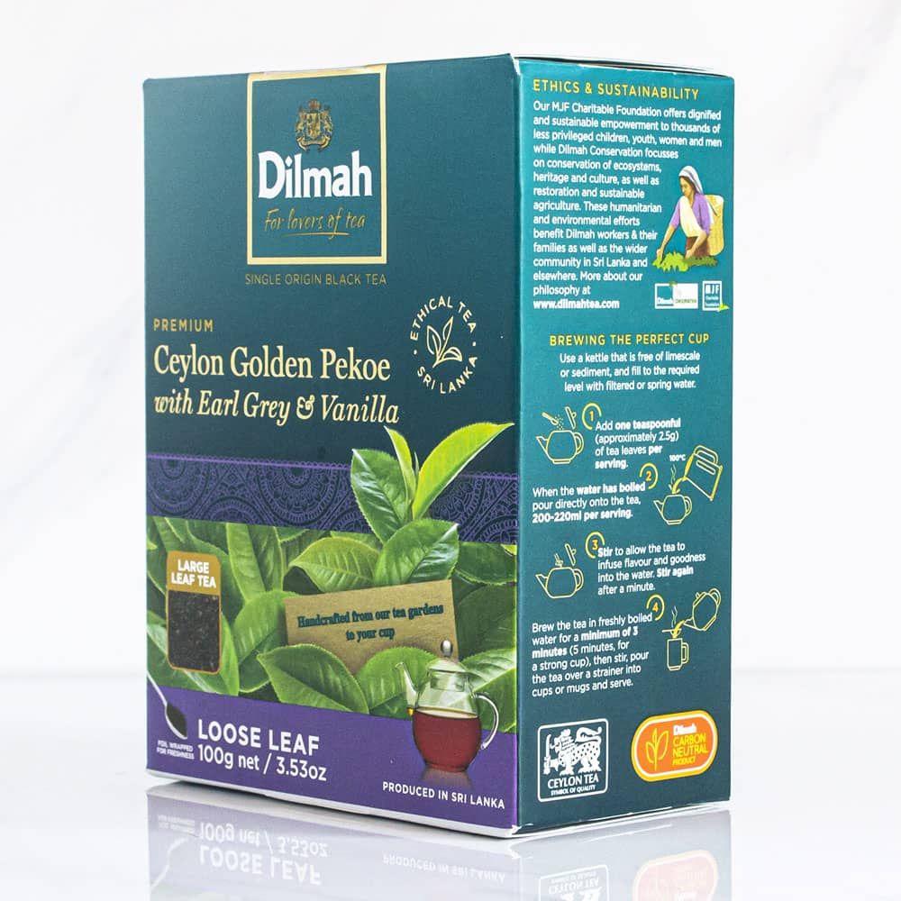 Te Negro en Hojas Earl Grey Vainilla Ceylon Dilmah 100 grs-1