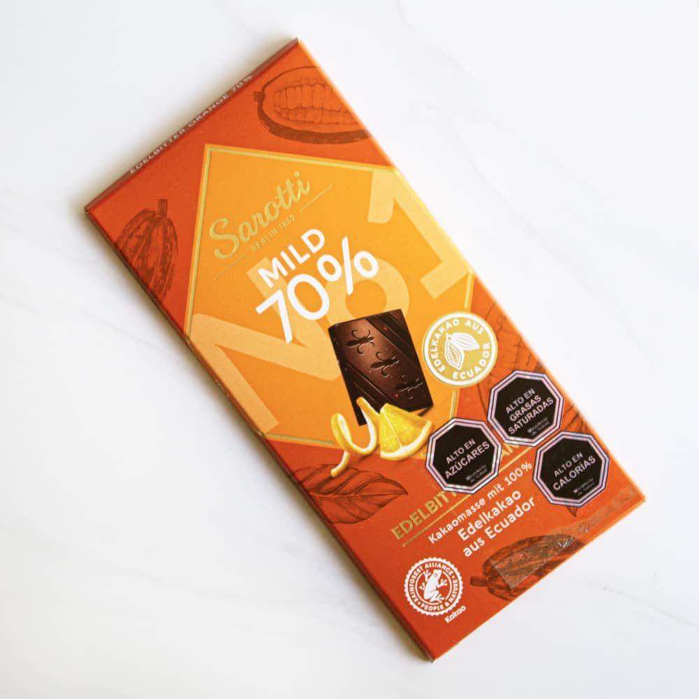 Chocolate amargo Naranja 70% cacao Sarotti 100 grs-1