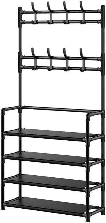 Organizador Perchero Zapatero Metalico Negro-0