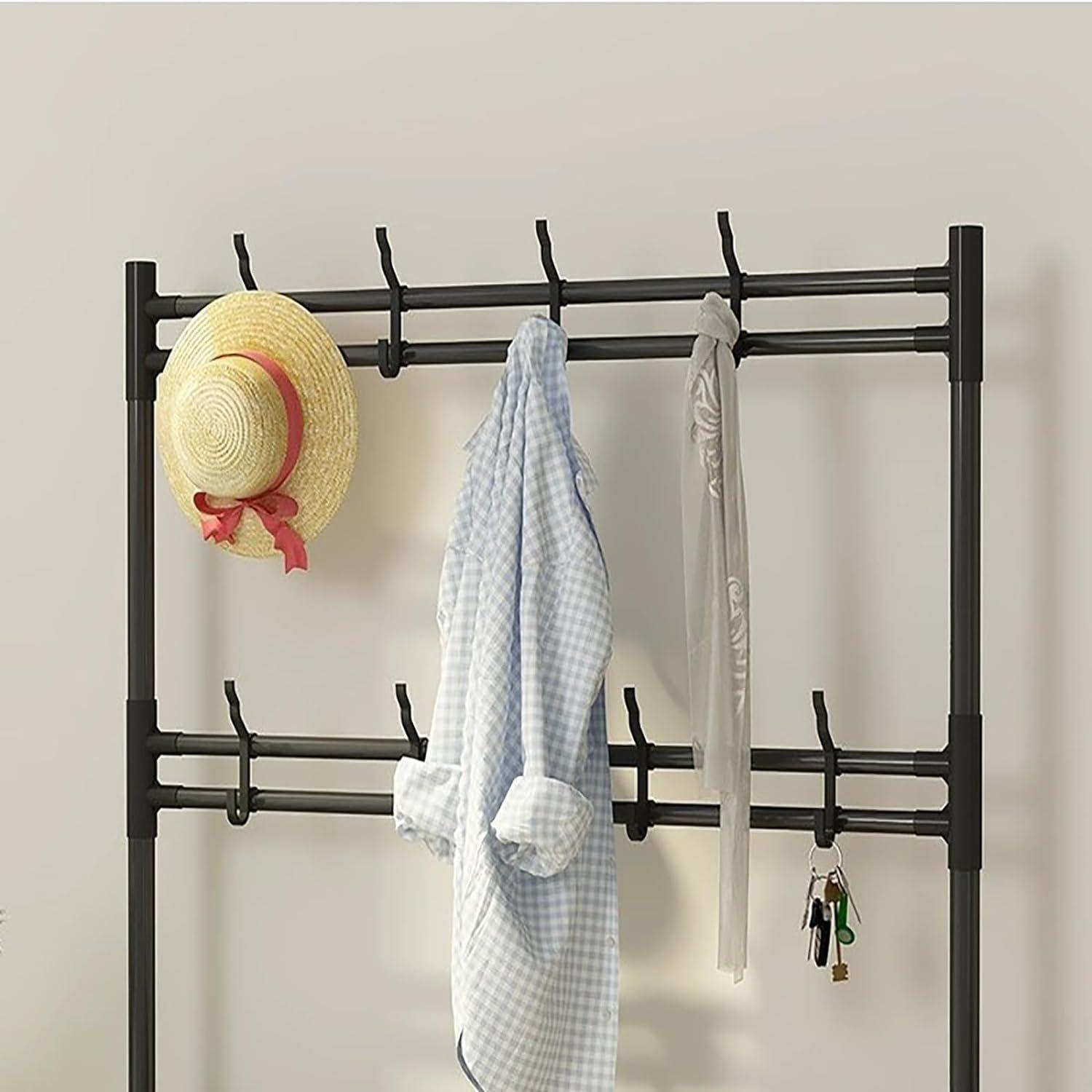 Organizador Perchero Zapatero Metalico Negro-2