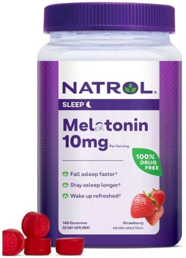 Melatonina 10mg 140 gomitas sabor frutilla - Natrol-0