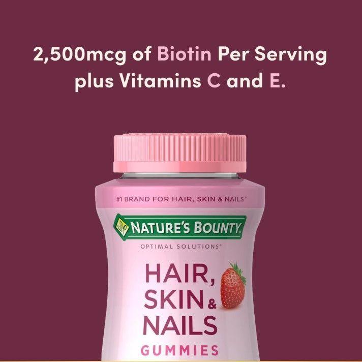 Nature's Bounty Hair, Skin & Nails | Gomitas de Fresa con Biotina | 180 Unidades-2