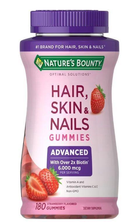Nature’s Bounty Advanced Hair, Skin & Nails | Multivitamínico para Mujeres | 180 Gomitas de Fresa-0