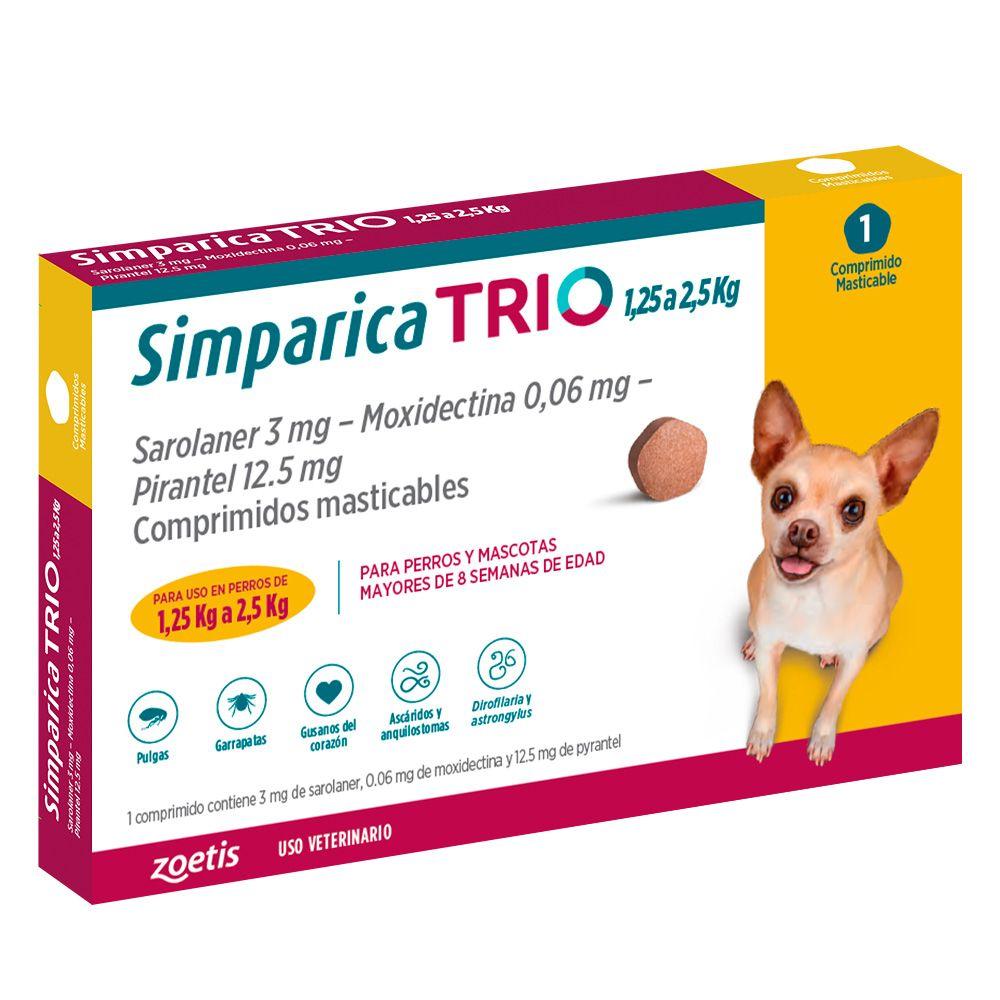 Simparica Trio Antiparasitario X1 Comp Perros 1,3 - 2,5 Kg-0