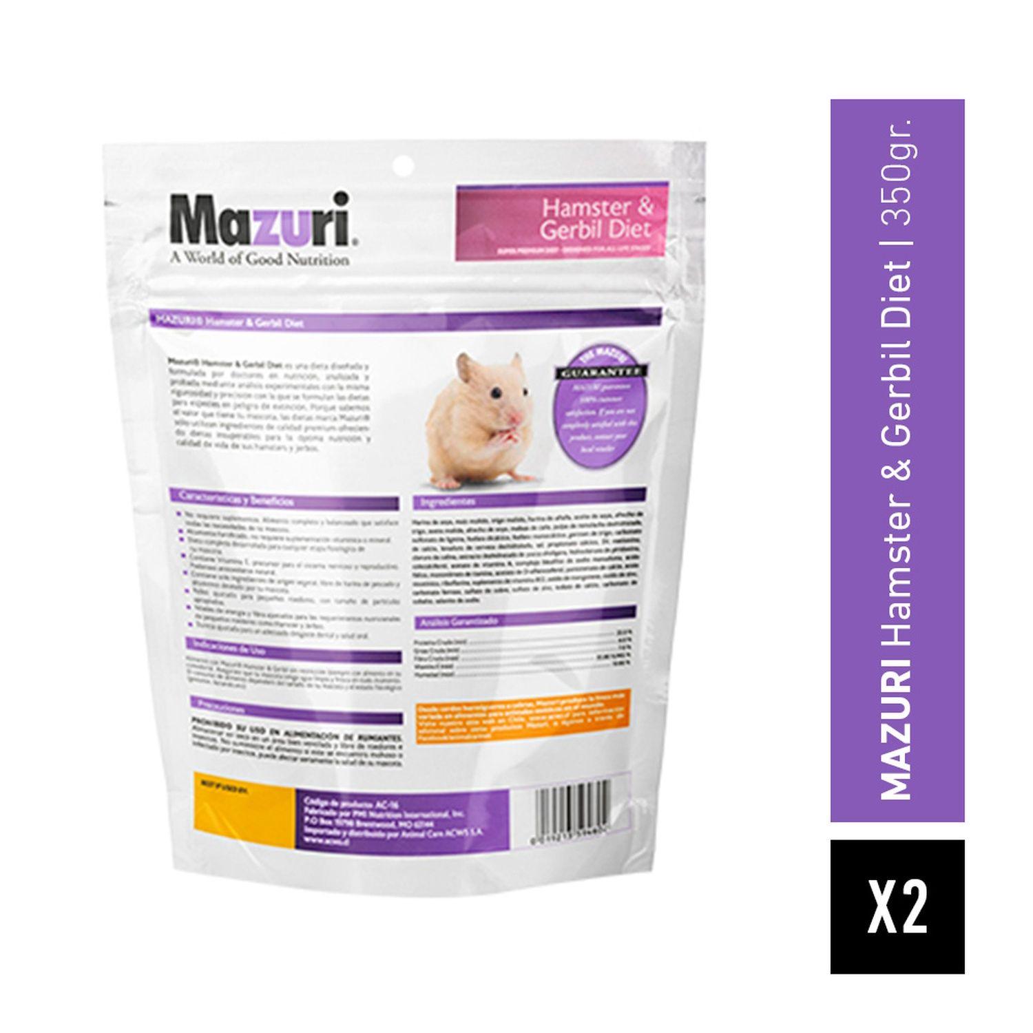Mazuri Alimento Hamster y Jerbo 350 gr Pack X2-2