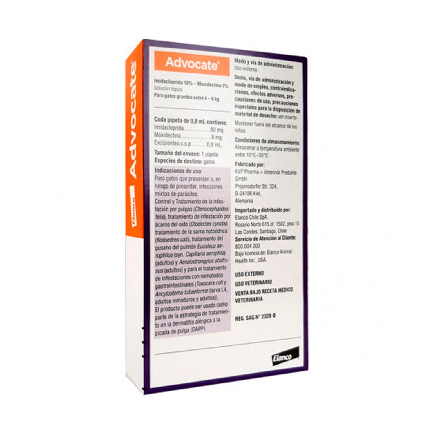 Anti-parasitario Gato Advocate Pipeta 4-8kg-1