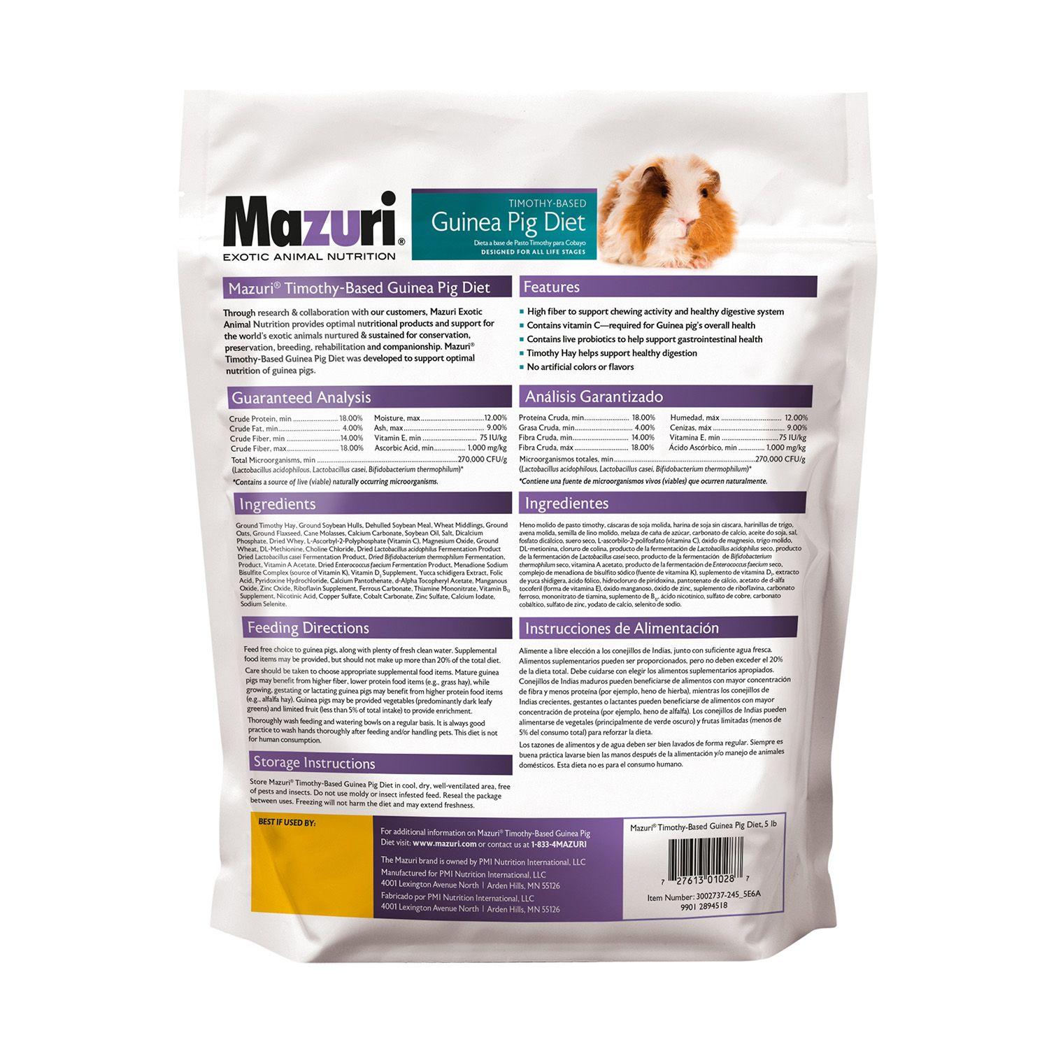 Mazuri Alimento Cobayo Guinea Timothy Diet 1Kg-4