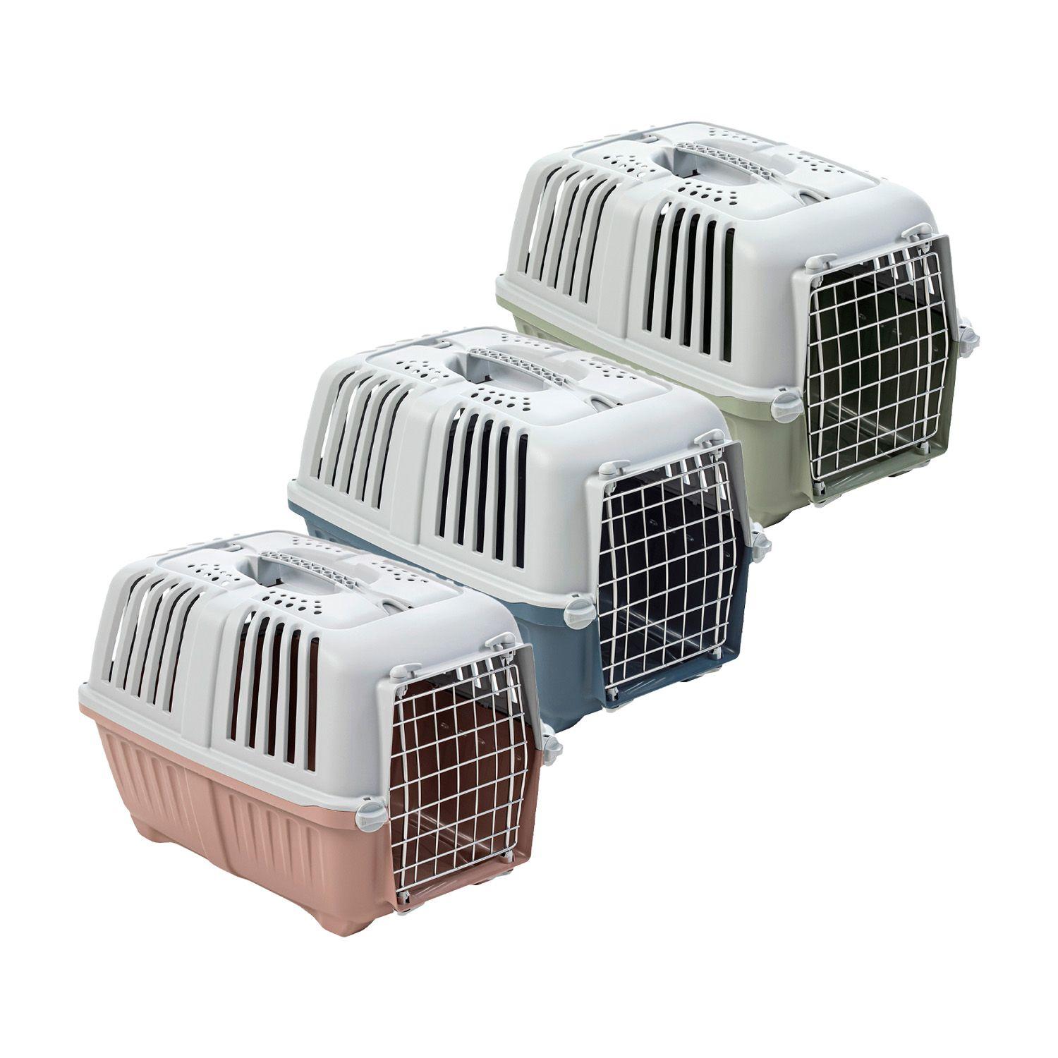 Jaula Transporte Mascotas Pratiko Metal 3 Rosa Opaco MPS-2
