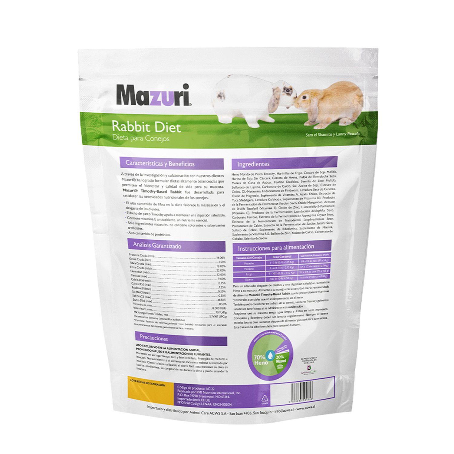 Mazuri Alimento Conejo Timothy 2,5 Kg-1