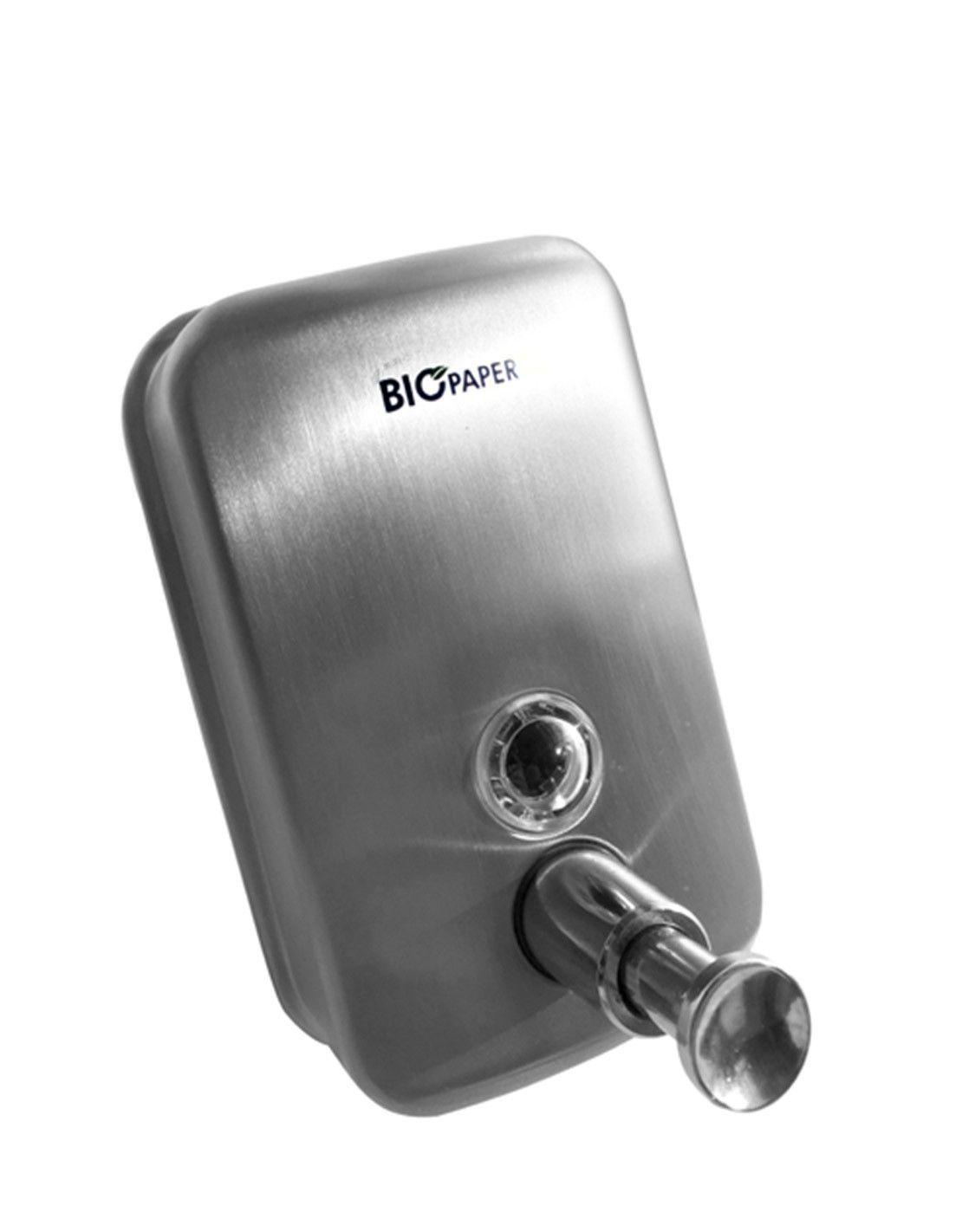 DISPENSADOR DE JABÓN BIOPAPER ACERO INOXIDABLE 500 ml-0