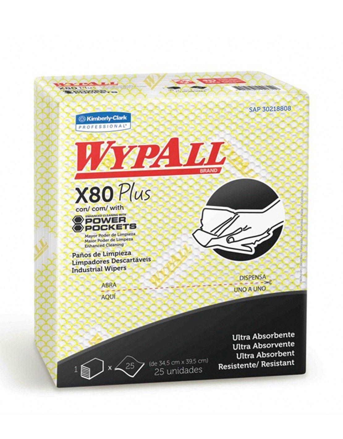 PAÑO DE LIMPIEZA INTERFOLEADA WYPALL X80 AMARILLO 10x25 u-0