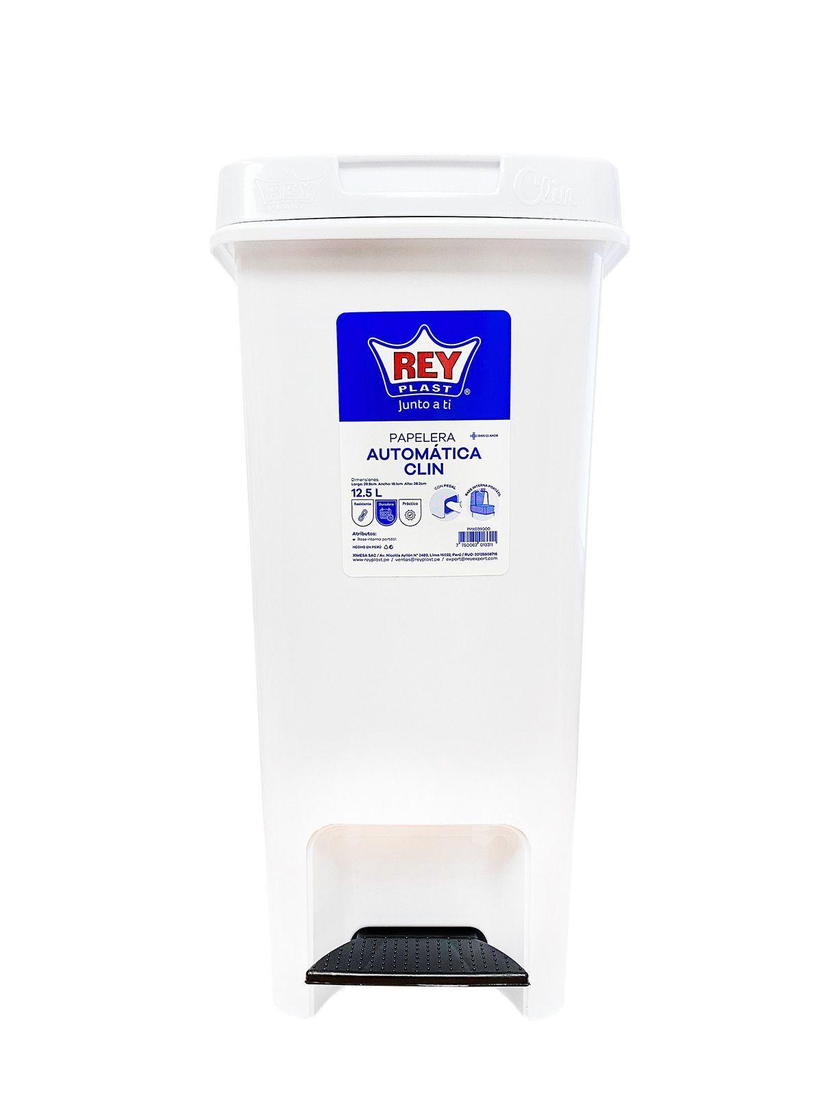 BASURERO PEDAL 12,5 LTS CLINICO BLANCO-0